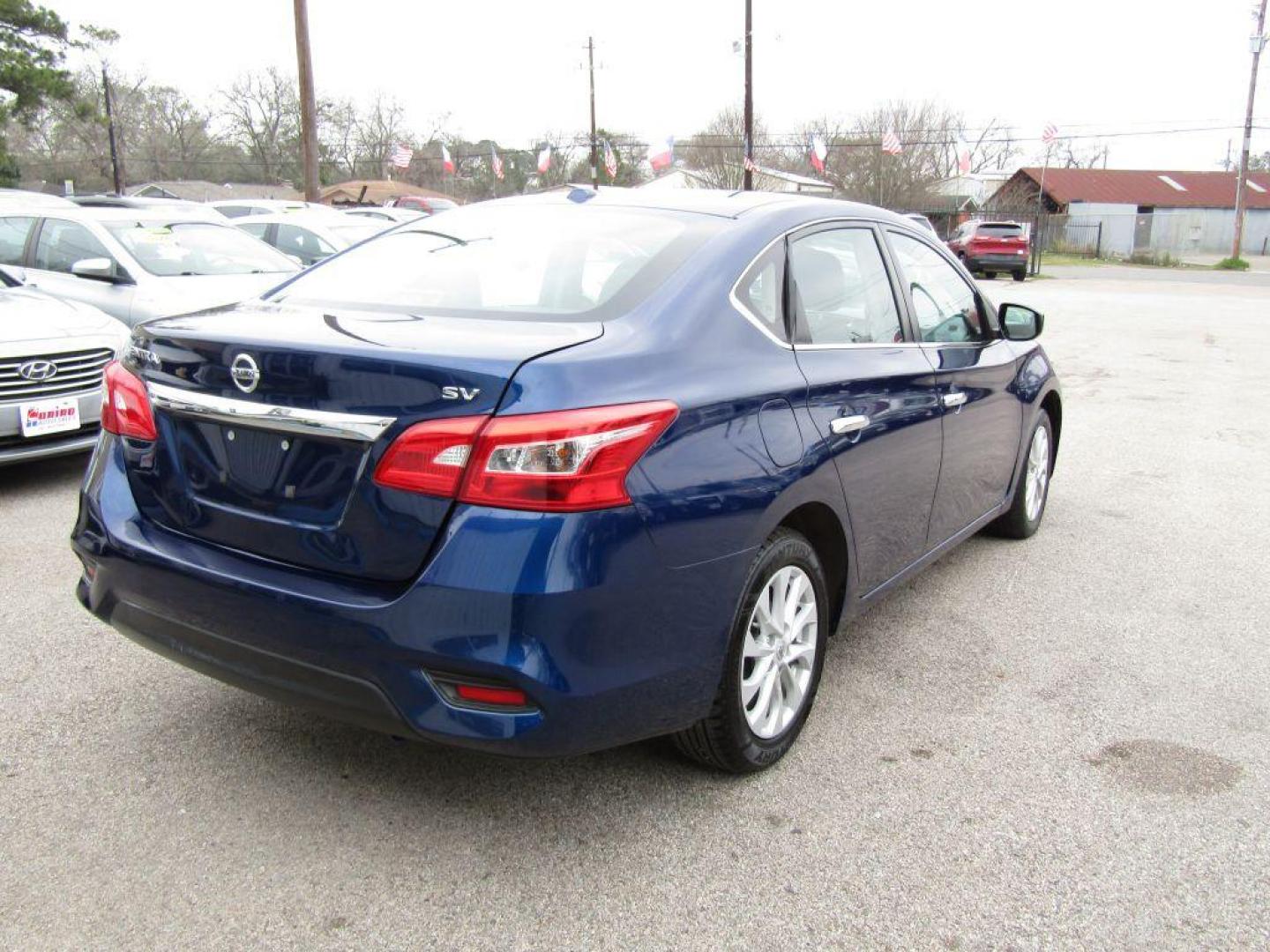 2019 BLUE NISSAN SENTRA S (3N1AB7AP4KL) with an 1.8L engine, Continuously Variable transmission, located at 830 E. Canino Rd., Houston, TX, 77037, (281) 405-0440, 38.358219, -81.729942 - Photo#4