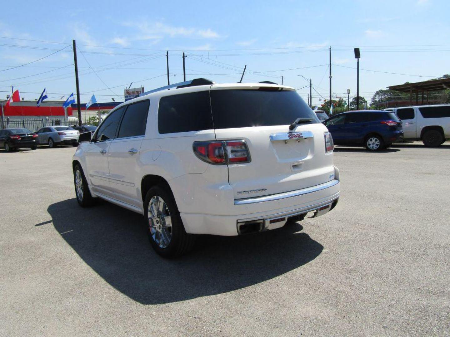 2014 WHITE GMC ACADIA DENALI DENALI (1GKKRTKD8EJ) with an 3.6L engine, Automatic transmission, located at 830 E. Canino Rd., Houston, TX, 77037, (281) 405-0440, 38.358219, -81.729942 - Photo#2