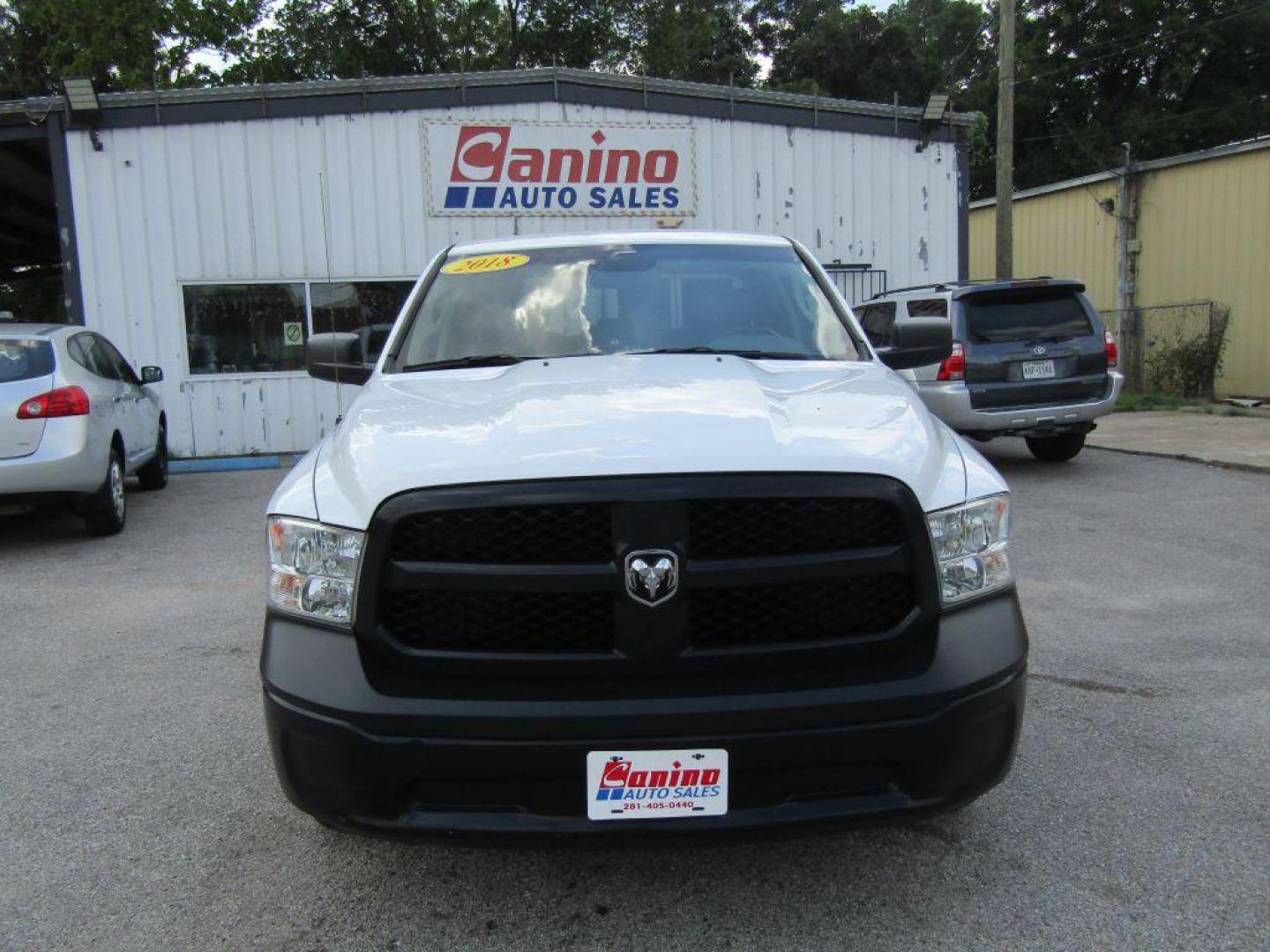 2018 WHITE RAM 1500 ST (1C6RR6FG7JS) with an 3.6L engine, Automatic transmission, located at 830 E. Canino Rd., Houston, TX, 77037, (281) 405-0440, 38.358219, -81.729942 - Photo#0