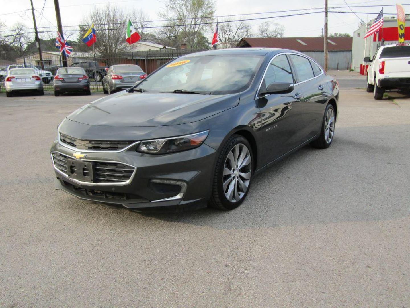 2016 GRAY CHEVROLET MALIBU PREMIER (1G1ZH5SXXGF) with an 2.0L engine, Automatic transmission, located at 830 E. Canino Rd., Houston, TX, 77037, (281) 405-0440, 38.358219, -81.729942 - Photo#1