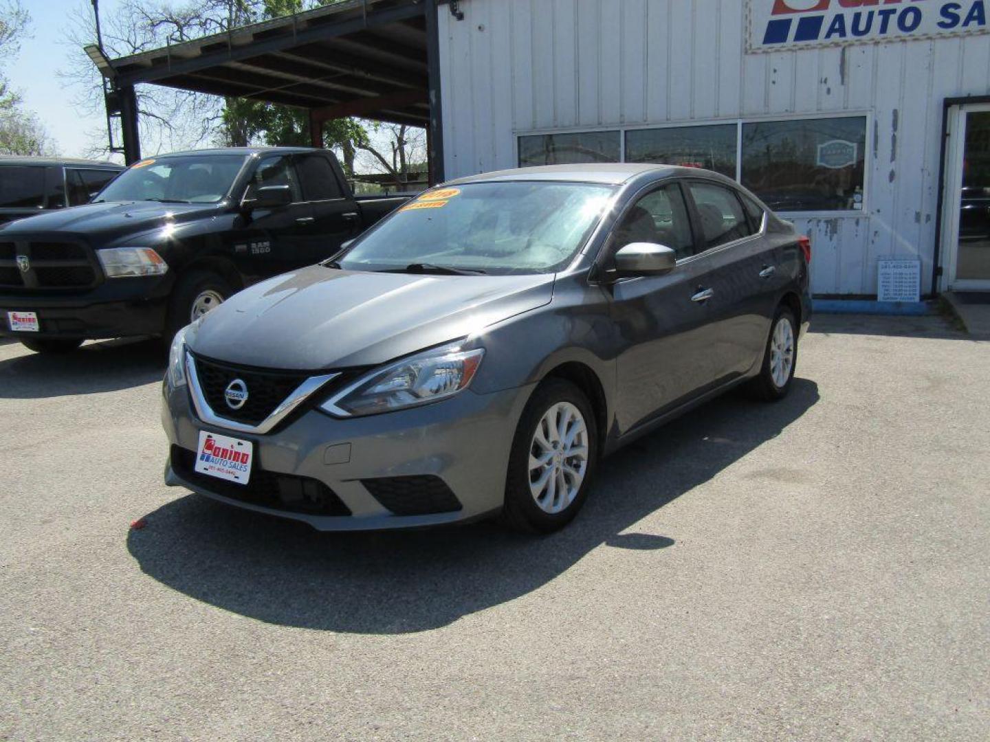 2018 GRAY NISSAN SENTRA S (3N1AB7AP5JL) with an 1.8L engine, Continuously Variable transmission, located at 830 E. Canino Rd., Houston, TX, 77037, (281) 405-0440, 38.358219, -81.729942 - Photo#1