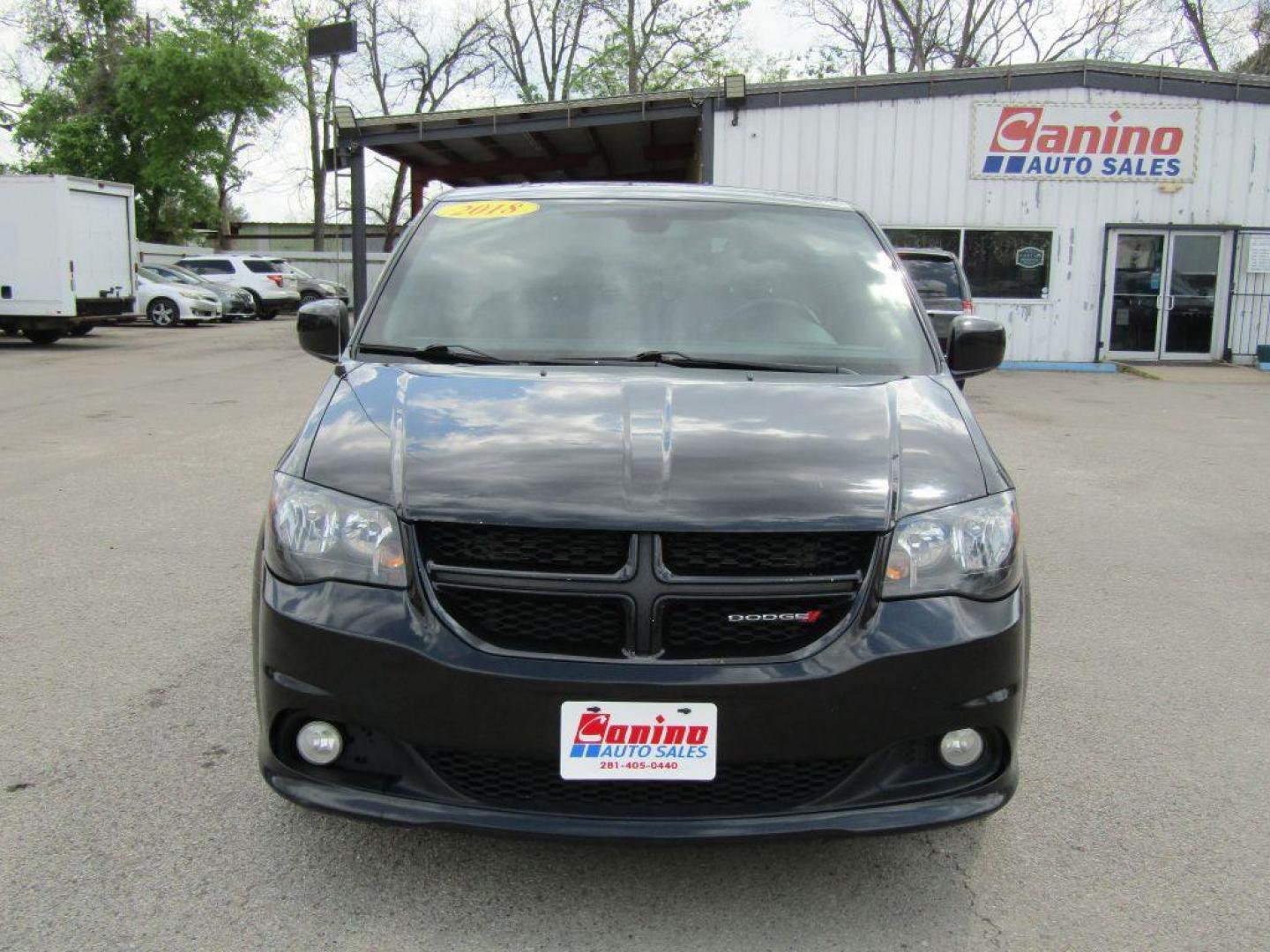 2018 BLACK DODGE GRAND CARAVAN GT (2C4RDGEGXJR) with an 3.6L engine, Automatic transmission, located at 830 E. Canino Rd., Houston, TX, 77037, (281) 405-0440, 38.358219, -81.729942 - Photo#0