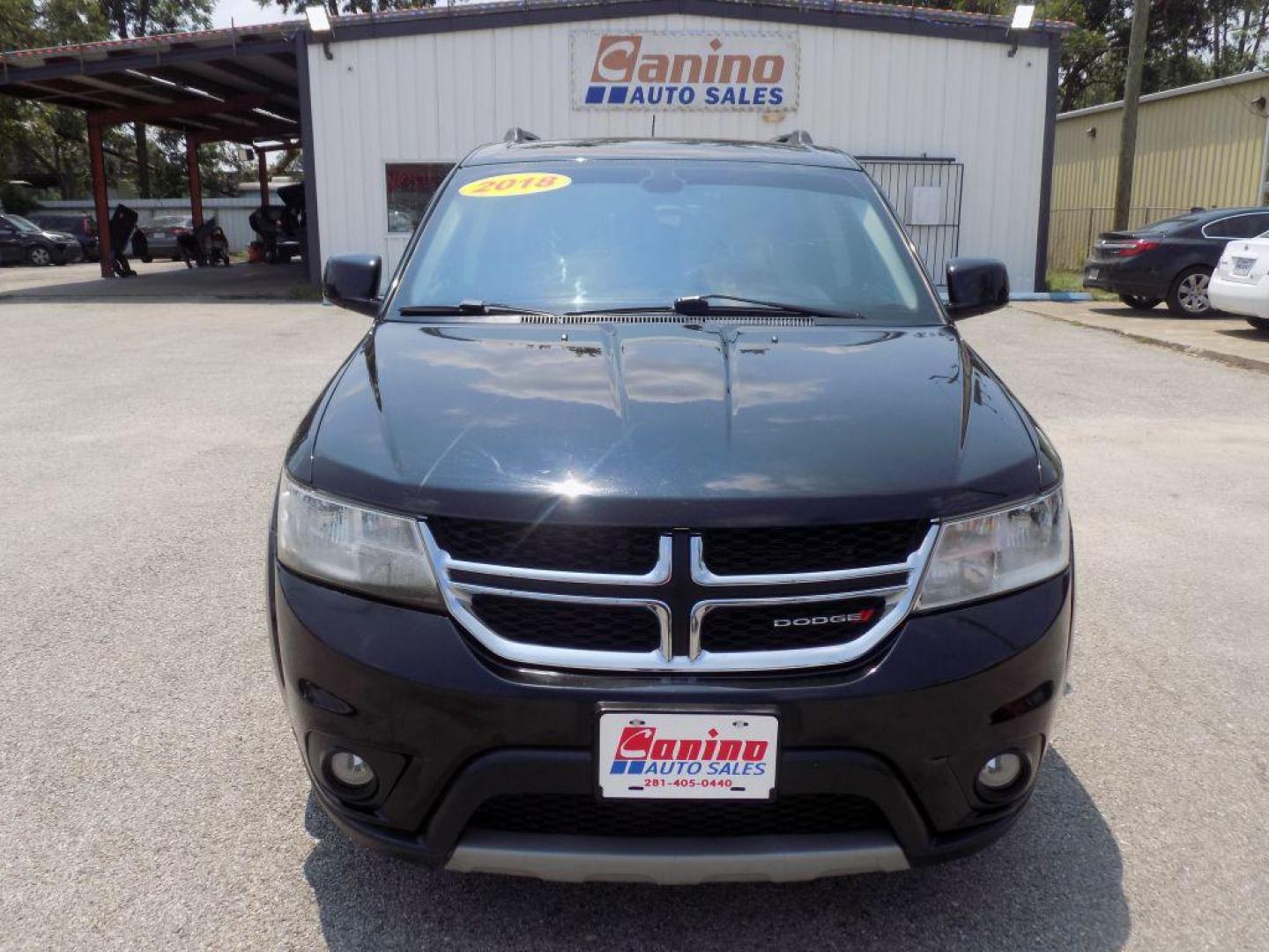 2018 BLACK DODGE JOURNEY SXT (3C4PDCBB8JT) with an 2.4L engine, Automatic transmission, located at 830 E. Canino Rd., Houston, TX, 77037, (281) 405-0440, 38.358219, -81.729942 - Photo#0