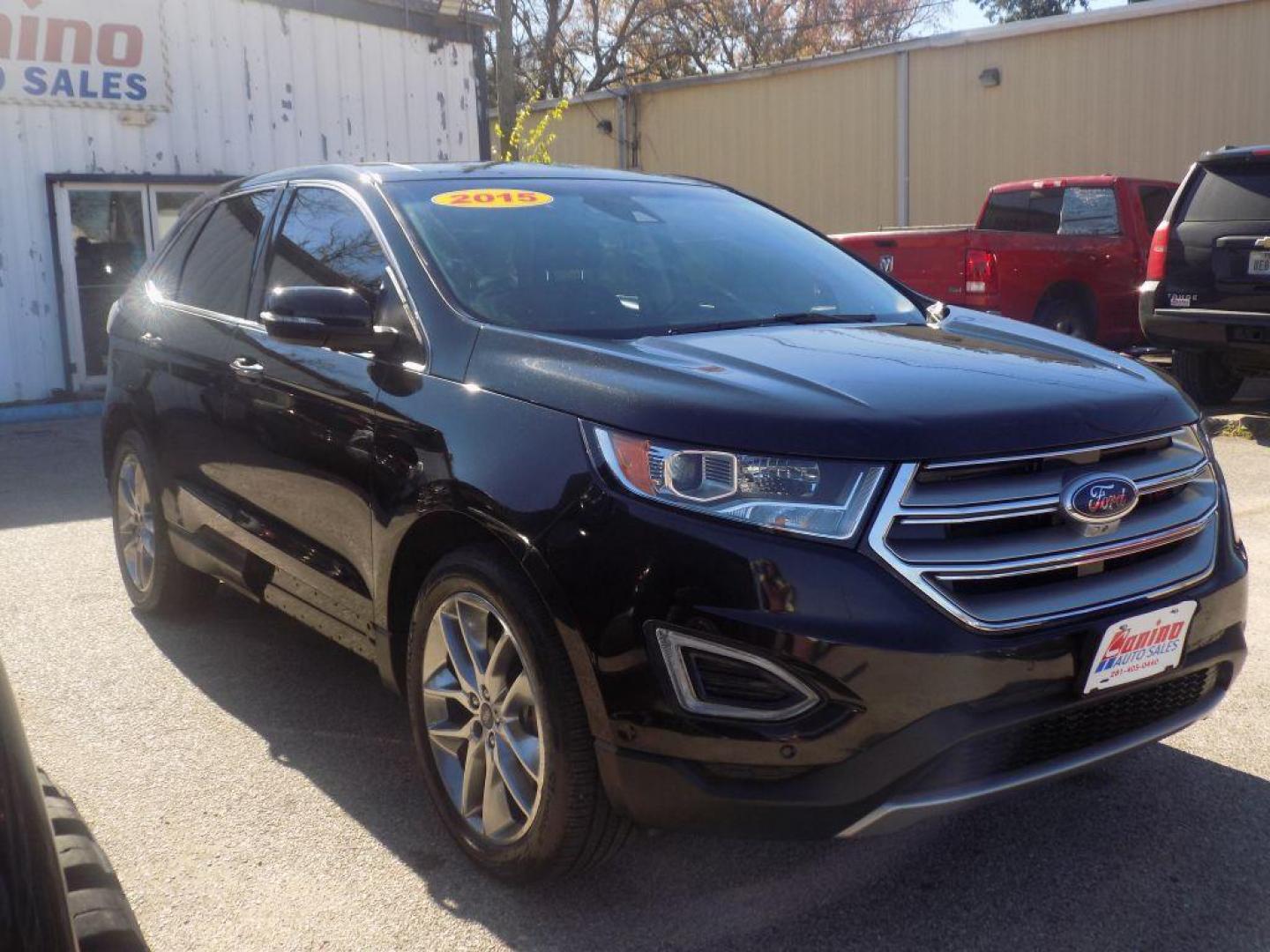 2015 BLACK FORD EDGE TITANIUM (2FMPK4K90FB) with an 2.0L engine, Automatic transmission, located at 830 E. Canino Rd., Houston, TX, 77037, (281) 405-0440, 38.358219, -81.729942 - Photo#1