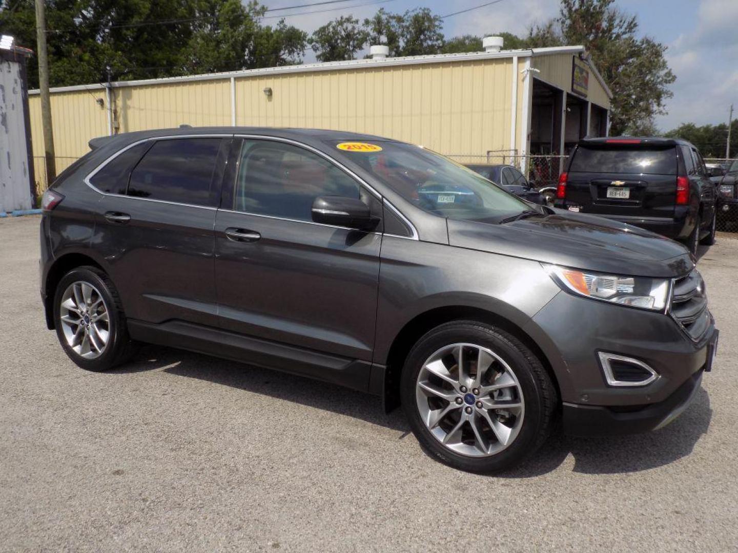 2015 GRAY FORD EDGE TITANIUM (2FMPK4K95FB) with an 2.0L engine, Automatic transmission, located at 830 E. Canino Rd., Houston, TX, 77037, (281) 405-0440, 38.358219, -81.729942 - Photo#6