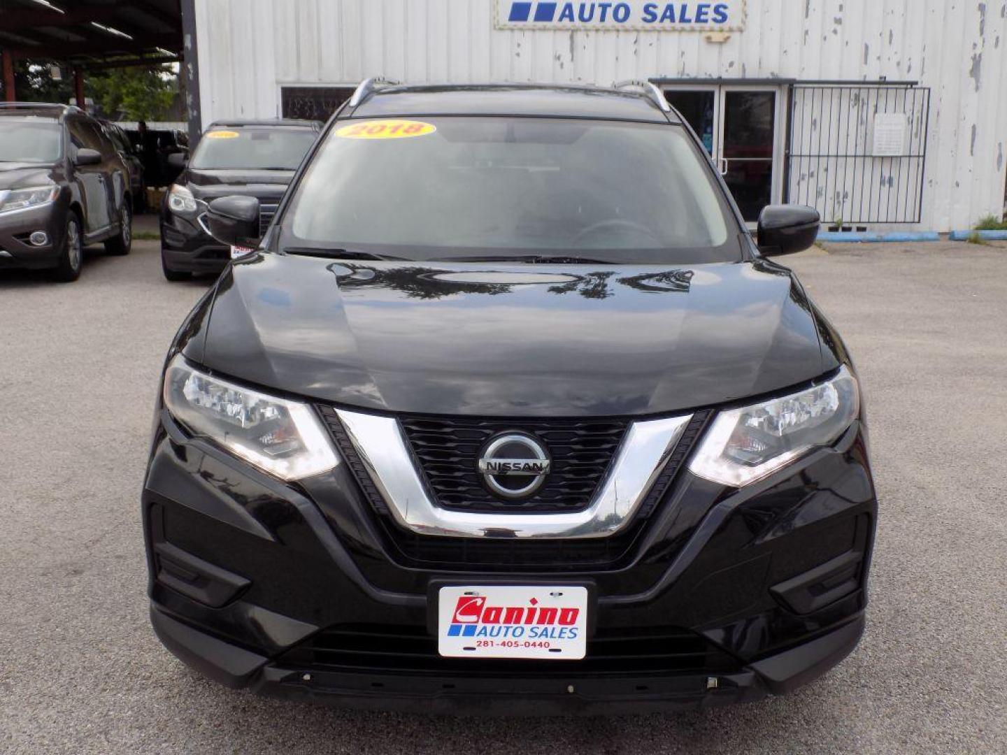 2018 BLACK NISSAN ROGUE S (KNMAT2MT3JP) with an 2.5L engine, Continuously Variable transmission, located at 830 E. Canino Rd., Houston, TX, 77037, (281) 405-0440, 38.358219, -81.729942 - VENGA A VISITARNOS A CANINO AUTO SALES. ENTRE CAMINANDO Y SALGA MANEJANDO. APROVACION GARANTIZADA CON REQUISITOS MINIMOS! PREGUNTEN POR JESSICA, MAY, O CARRIE PARA SU APROBACION SEGURA. ??830 E CANINO RD HOUSTON TX 77037 ??(281) 405-0440 come visit us today!! walk in/ drive out in minutes!! Eas - Photo#0