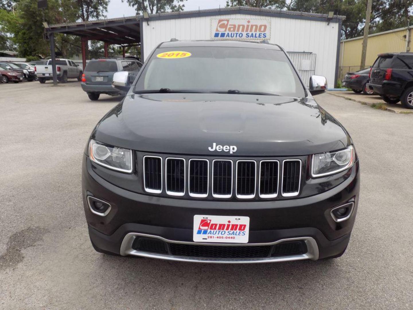 2015 BLACK JEEP GRAND CHEROKEE LIMITED (1C4RJEBGXFC) with an 3.6L engine, Automatic transmission, located at 830 E. Canino Rd., Houston, TX, 77037, (281) 405-0440, 38.358219, -81.729942 - Photo#0