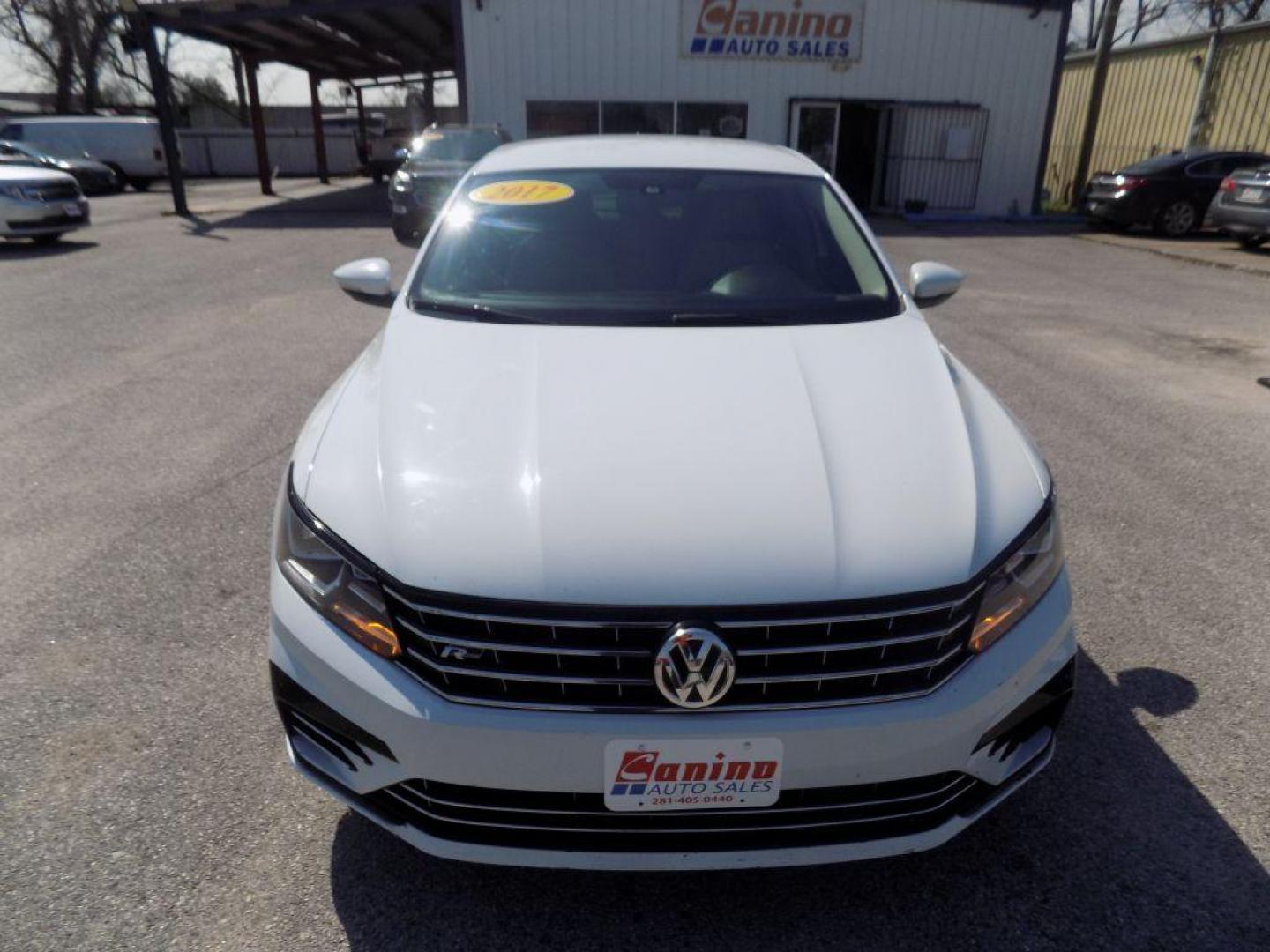 2017 WHITE VOLKSWAGEN PASSAT R-LINE (1VWDT7A3XHC) with an 1.8L engine, Automatic transmission, located at 830 E. Canino Rd., Houston, TX, 77037, (281) 405-0440, 38.358219, -81.729942 - Photo#0