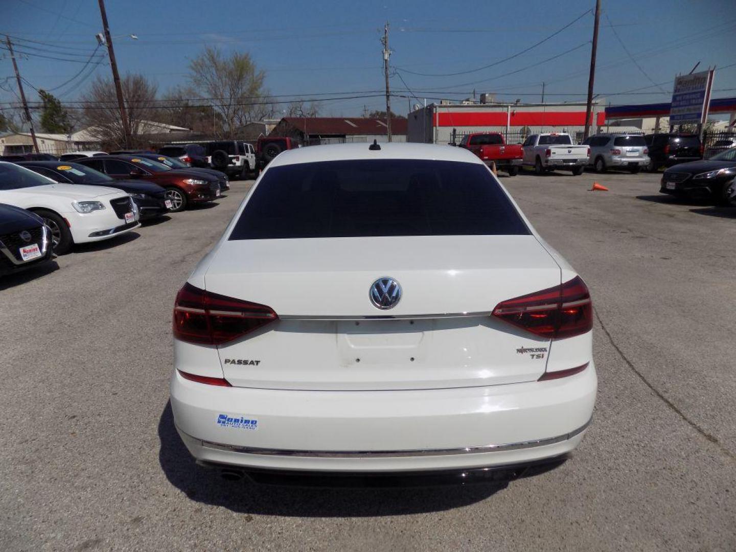 2017 WHITE VOLKSWAGEN PASSAT R-LINE (1VWDT7A3XHC) with an 1.8L engine, Automatic transmission, located at 830 E. Canino Rd., Houston, TX, 77037, (281) 405-0440, 38.358219, -81.729942 - Photo#2