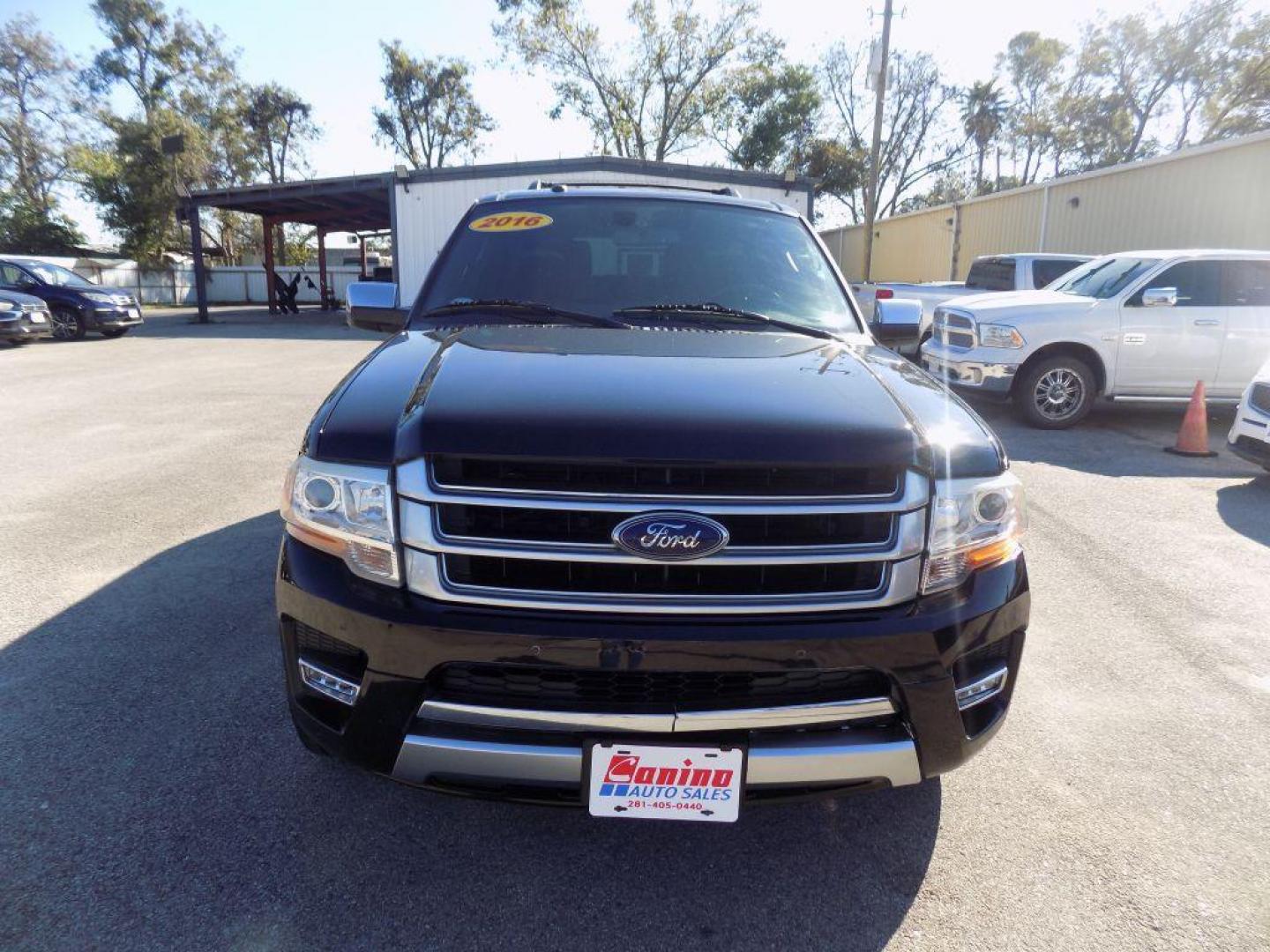 2016 BLACK FORD EXPEDITION EL PLATINUM (1FMJK1LTXGE) with an 3.5L engine, Automatic transmission, located at 830 E. Canino Rd., Houston, TX, 77037, (281) 405-0440, 38.358219, -81.729942 - Photo#0