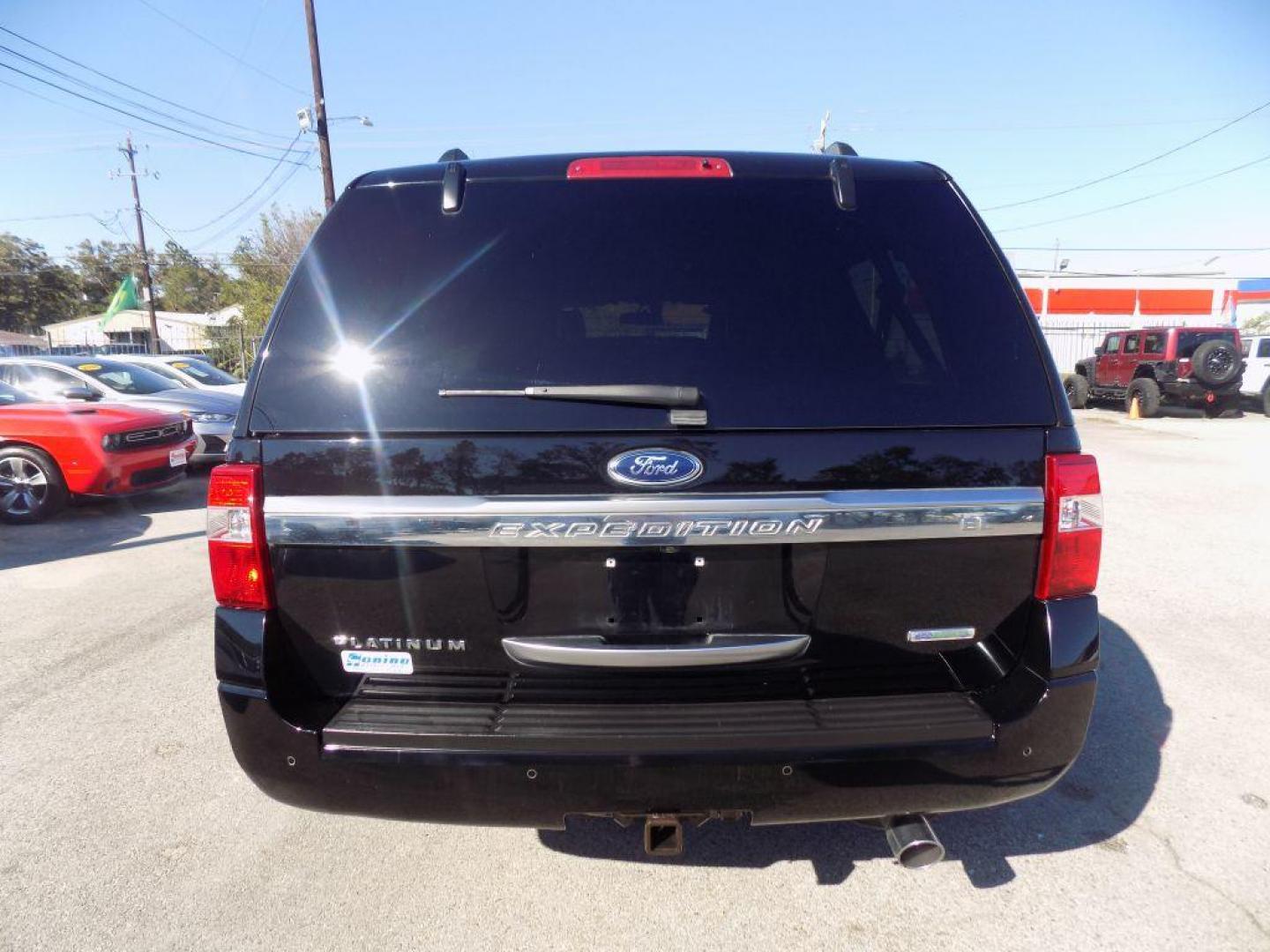 2016 BLACK FORD EXPEDITION EL PLATINUM (1FMJK1LTXGE) with an 3.5L engine, Automatic transmission, located at 830 E. Canino Rd., Houston, TX, 77037, (281) 405-0440, 38.358219, -81.729942 - Photo#2